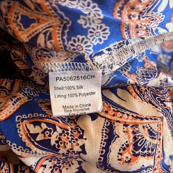 PARKER 100% Silk Morello Romper in Brocatto Size XS | Boho Summer Paisley - Picture 7 of 8